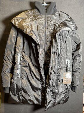 Point Zero Duvet Premium Eco Down Hooded Jacket – Black, Women’s Size L NWT